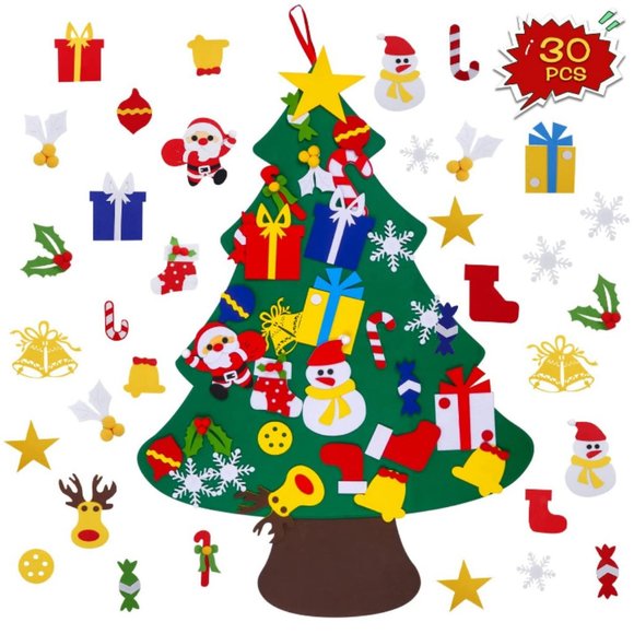 Toys Diy Felt Christmas Tree Set 33ft Crafts Kits With 3 Pcs